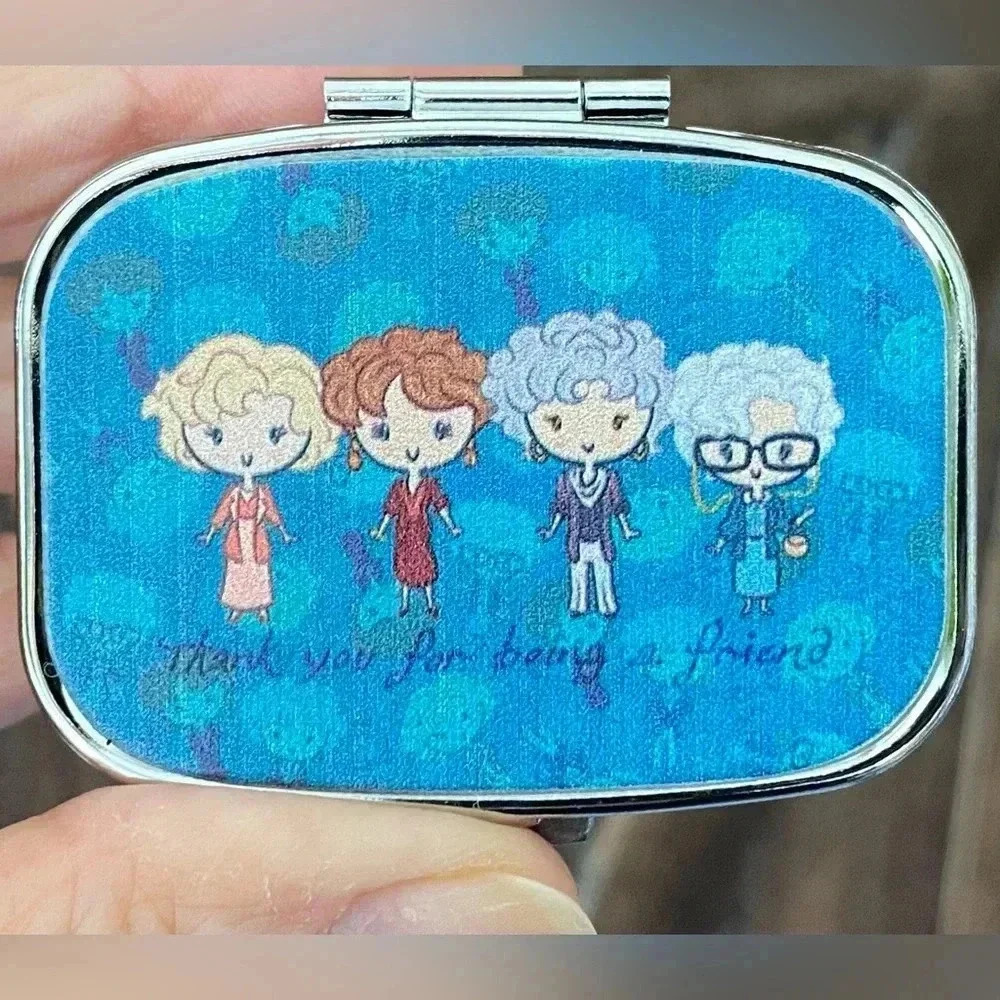 Golden Girls Thank You For Being A Friend 2 Compartment Pill Box Container NEW